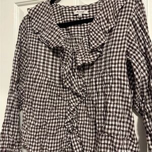 Madewell gingham Ruffle Blouse